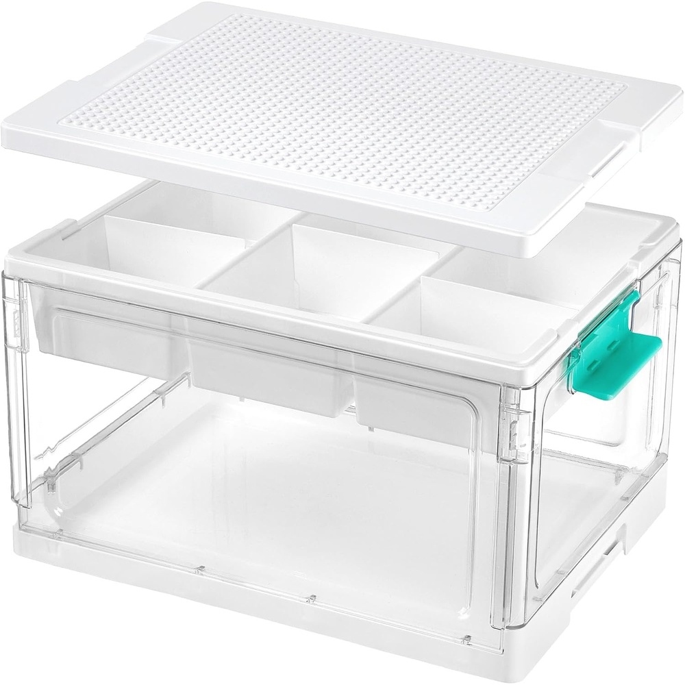 image:imageVtopmart 24 QT Plastic Storage Box with Building Baseplate Lid and Removable TrayCraft Organizer and Storage for Art Supplies Beads and Sewing1 Pack