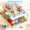Vtopmart 24 QT Plastic Storage Box with Building Baseplate Lid and Removable Tray,Craft Organizer and Storage for Art Supplies, Beads and Sewing,1 Pack