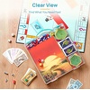 Vtopmart 3 Pack Board Game Storage with Handle and Snap-Tight Latch Lid, Craft Organizer Fit 12″ x 12″ Papers, Stackable Clear Storage Box for Scrapbook Storage, Art Supply Storage, Puzzle Storage(6 Pack)