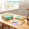 Vtopmart 3 Pack Board Game Storage with Handle and Snap-Tight Latch Lid, Craft Organizer Fit 12″ x 12″ Papers, Stackable Clear Storage Box for Scrapbook Storage, Art Supply Storage, Puzzle Storage(3 Pack)