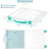 Vtopmart 3 Pack Board Game Storage with Handle and Snap-Tight Latch Lid, Craft Organizer Fit 12″ x 12″ Papers, Stackable Clear Storage Box for Scrapbook Storage, Art Supply Storage, Puzzle Storage(3 Pack)
