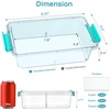 Vtopmart 6 Qt Plastic Storage Bins with Lids, Clear Sensory Bins, Arts Crafts Organizers and Storage, Stackable Containers for Home Office and School Supplies, 4 Pack, White(Teal)