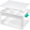 Vtopmart 24 QT Plastic Storage Box with Building Baseplate Lid and Removable Tray,Craft Organizer and Storage for Art Supplies, Beads and Sewing,1 Pack