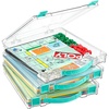 Vtopmart 3 Pack Board Game Storage with Handle and Snap-Tight Latch Lid, Craft Organizer Fit 12″ x 12″ Papers, Stackable Clear Storage Box for Scrapbook Storage, Art Supply Storage, Puzzle Storage(3 Pack)