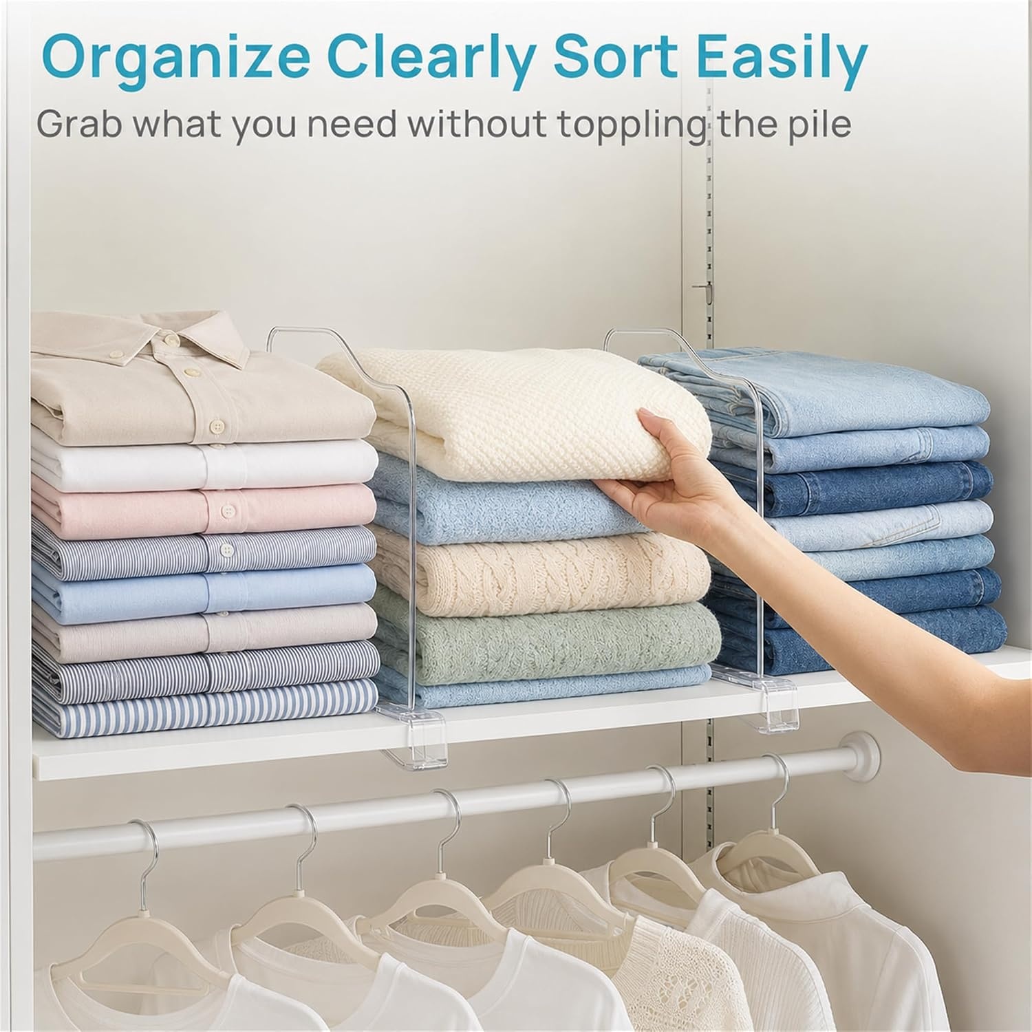 image:imageVtopmart 12 Extra Tall x 117 Deep Shelf Dividers 12 Pack For Closet Organization Maximizes Closet Vertical Space Easy to Install Fit Deep Shelf Thicknesses From 04 to 135117W x 12H