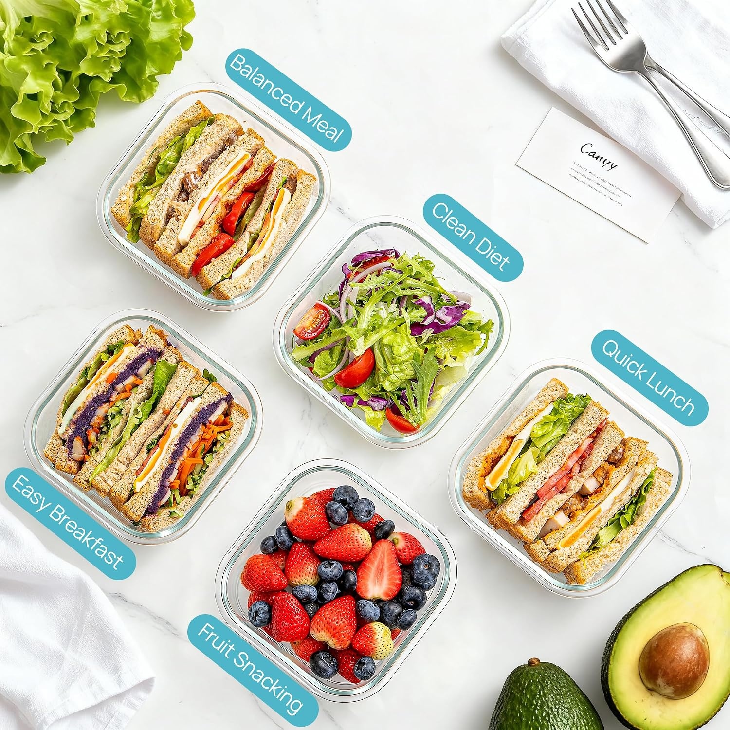 image:imageVtopmart 5Pack 30oz Glass Meal Prep Container Sets with Lids Grey Glass Food Storage Containers Snap Airtight Lid For Microwave Oven Freezer and Dishwasher Safe BPA FreeGrey