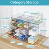 Vtopmart 4 Set Acrylic Desk Organizer with 16 Drawers for Office, Makeup | Clear Storage Drawers for Office Supplies, Desktop Organization for Makeup, Jewelry, Art Crafts, Bead, Pen, Stationary(B)