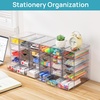 Vtopmart 4 Set Acrylic Desk Organizer with 16 Drawers for Office, Makeup | Clear Storage Drawers for Office Supplies, Desktop Organization for Makeup, Jewelry, Art Crafts, Bead, Pen, Stationary(D)