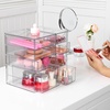 Vtopmart 4 Set Acrylic Desk Organizer with 16 Drawers for Office, Makeup | Clear Storage Drawers for Office Supplies, Desktop Organization for Makeup, Jewelry, Art Crafts, Bead, Pen, Stationary(C)