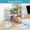 Vtopmart 4 Set Acrylic Desk Organizer with 16 Drawers for Office, Makeup | Clear Storage Drawers for Office Supplies, Desktop Organization for Makeup, Jewelry, Art Crafts, Bead, Pen, Stationary(B)