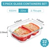 Vtopmart 5Pack 30oz Glass Meal Prep Container Sets with Lids, Grey | Glass Food Storage Containers, Snap Airtight Lid, For Microwave, Oven, Freezer and Dishwasher Safe, BPA Free(Multicolour)