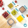Vtopmart 5Pack 30oz Glass Meal Prep Container Sets with Lids, Grey | Glass Food Storage Containers, Snap Airtight Lid, For Microwave, Oven, Freezer and Dishwasher Safe, BPA Free(Grey)