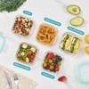 Vtopmart 5Pack 30oz Glass Meal Prep Container Sets with Lids, Grey | Glass Food Storage Containers, Snap Airtight Lid, For Microwave, Oven, Freezer and Dishwasher Safe, BPA Free(Green)